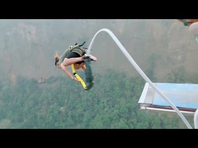 Incredible Bungy Jump | Run N Flip | World's Second Highest | 228m | The Cliff Nepal | Kushma