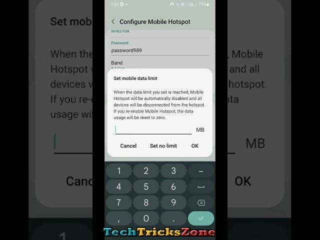 Set Mobile Hotspot Sharing Data Limit to Save Data and Mobile battery