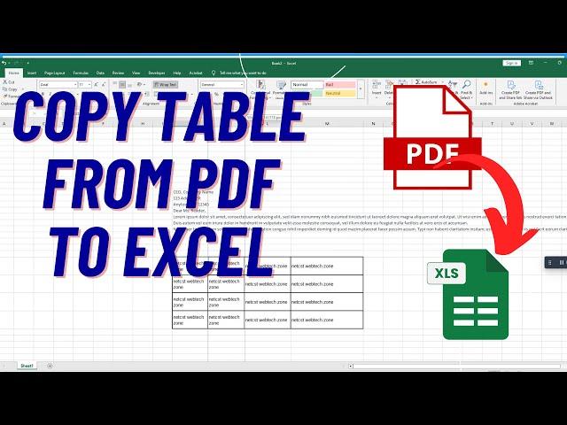 How to Copy Data From PDF to Excel | Copy Table From PDF to Excel