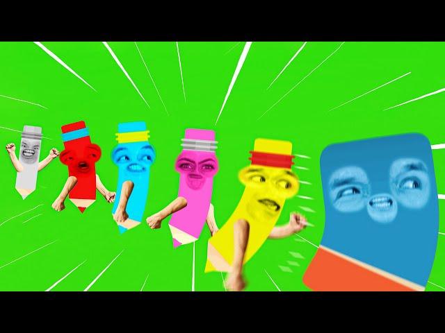 Funny Pencils Make a New Friend (Meeting Eraser) | D Billions Kids Songs