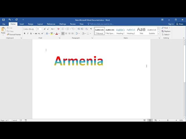 How to Add Gradient Fill Color into Text in Word : Create multi-color text