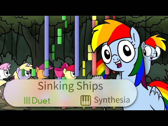 Sinking Ships - FimFlamFilosophy - |DUET PIANO TUTORIAL w/LYRICS| -- Synthesia HD