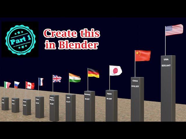 How To Create World Data Videos | Easy Tutorial In Blender | Animate World Statistics By Countries