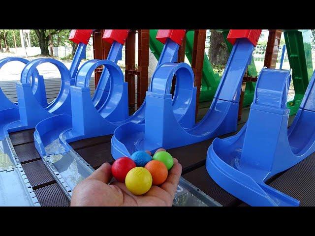 Marble run  360 degree rotation slope x 5 + infinite loop course