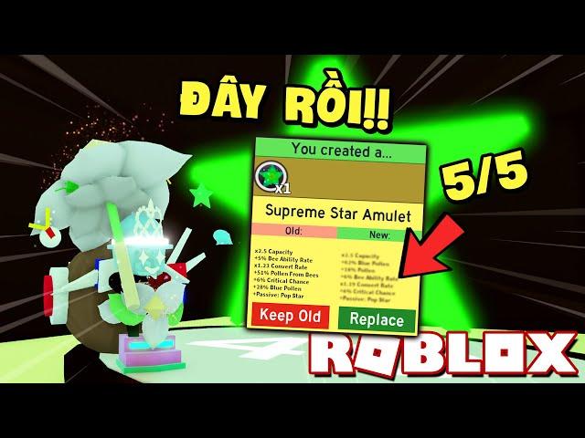 Roblox - Mình Đã Quay Ra SUPREME STAR AMULET Xứng Đáng 10 Điểm Trong Bee Swarm Simulator!