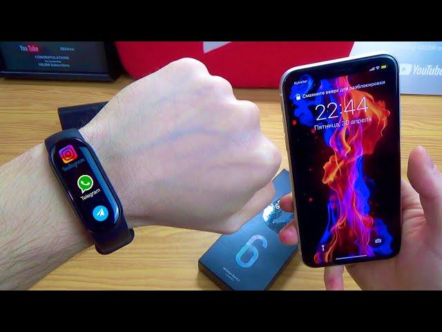 XIAOMI MI BAND 6 : Telegram, VK, Instagram, WhatsApp, Viber, Facebook, Будильник, SpO2, Звонки, SMS