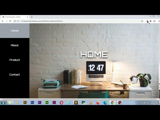 How to create Fixed Sidebar Navigation | HTML | and | CSS | Vertical Nav