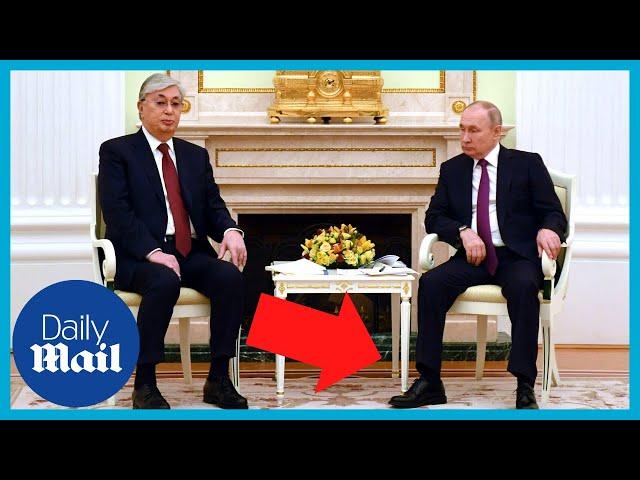 Putin's feet twitch awkwardly during meeting with Kazakh President