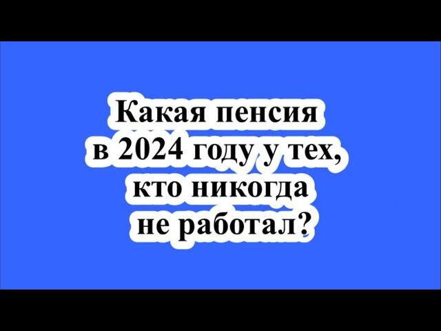 Какая пенсия в 2024 году у тех, кто никогда не работал?