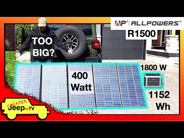 Does a Jeep Wrangler Have Room for the ALLPOWERS 400W Solar Panel and R1500 Solar Power Station?