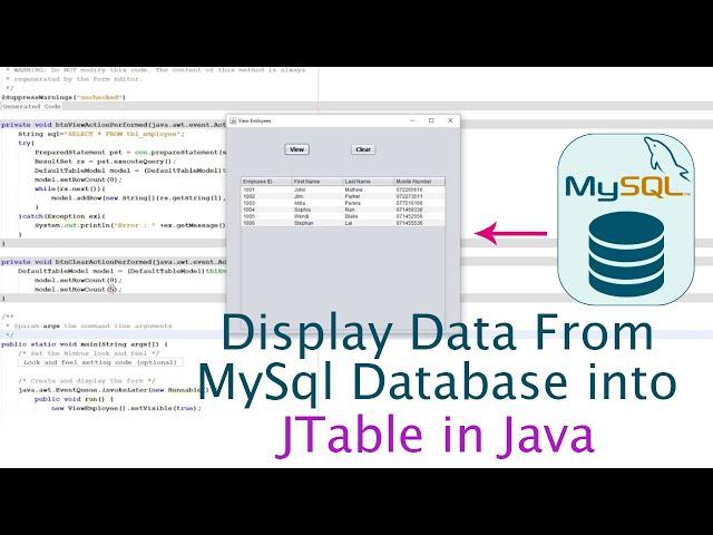 Display Data From MySql Database into JTable in Java | NetBeans