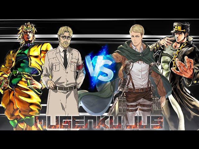 Dio & Zeke vs Jotaro & Erwin [JoJo x Attack on Titan] ANIME MUGEN JUS Team Fight