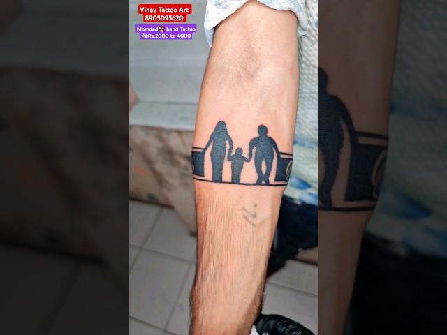 MomDad  Band  Design Tattoo (Vinay Tattoo Art.8905095620)#momdad #bandtattoo #shorts #youtubeshorts