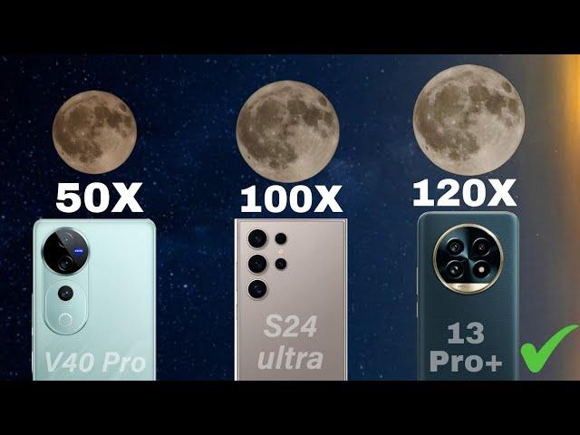 S24 ultra vs Vivo V40 Pro vs Realme 13 Pro plus Zoom test | Daylight & Moon Zoom