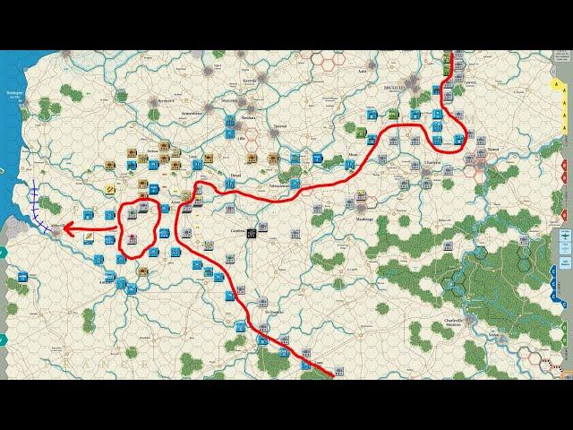 Thrilling final turns in France '40 - Rommel races to the sea! [France '40, GMT Games]