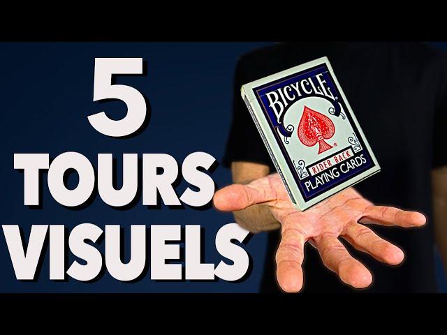 5 VISUAL TRICKS WITH CARDS - Magic Trick Explained!