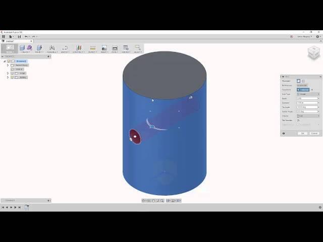 Fusion 360 Hole on Cylindrial Face