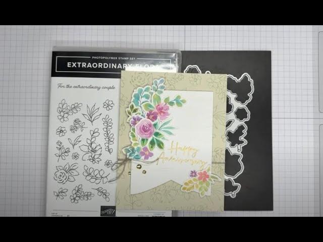 Stampin’ Up! Extraordinary Flora Anniversary Card Tutorial #diy #papercrafting #washitape #handmade