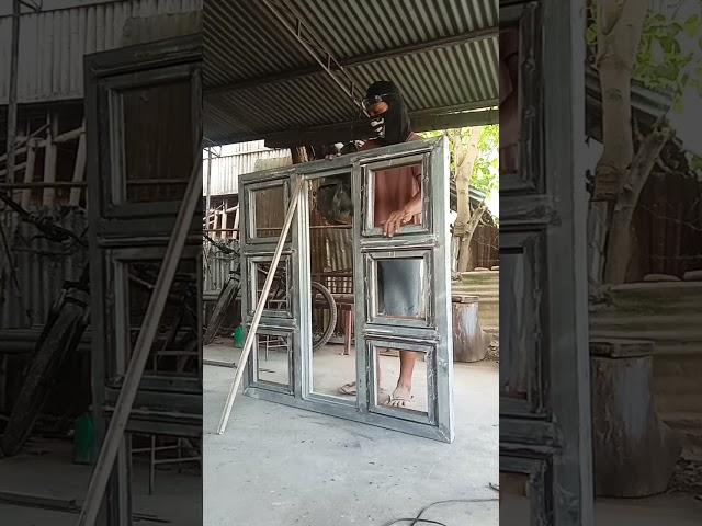 Tubular steel awning window type using 4 Bars Hinges.#Bakal