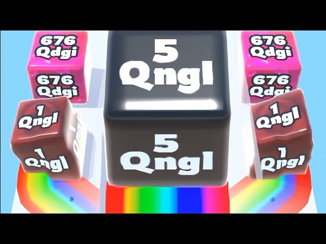 JELLY RUN 2048 — «BIG DARK» 5 QUINQUAGINTILLION CUBE // High Level, Rainbow Trails! (Gameplay*)