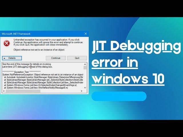 how to fix jit debugging error windows 10 @MR.LEARNING WAY