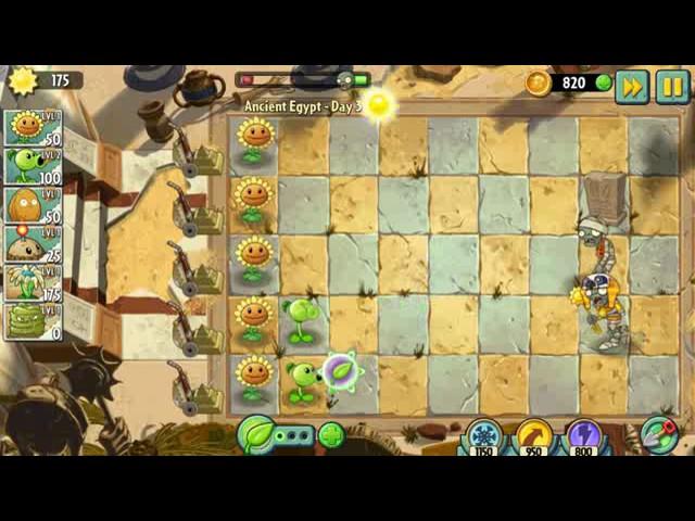 Game Plants Vs Zombies 2, Ancient Egypt Day 3