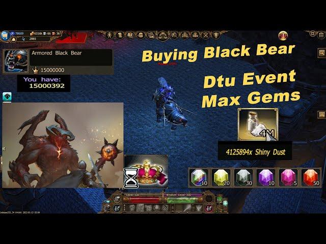 Armored Black Bear | Dtu Event | 4m Shiny Dust | Drakensang Online | Maszive