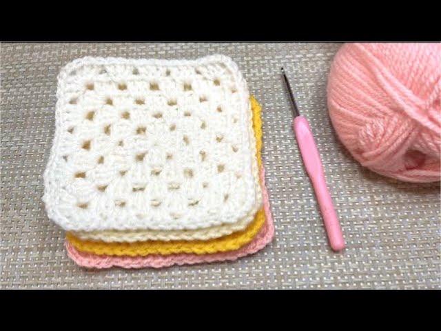 Grandma's square. Crochet for beginners.