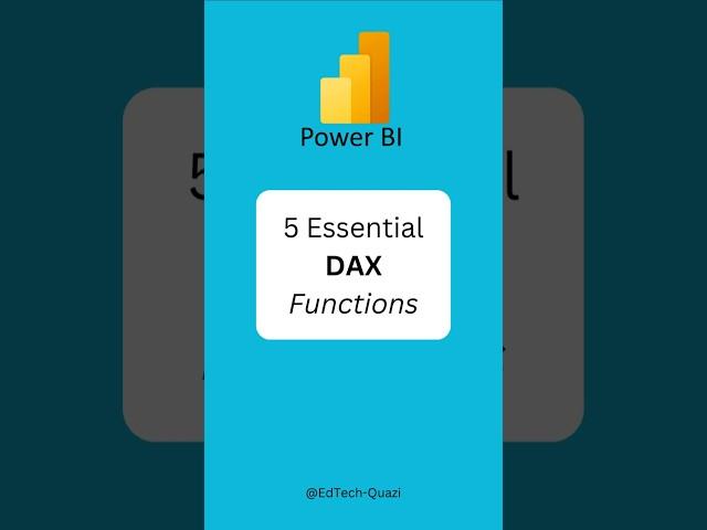 5 Essential DAX Functions Every Power BI User Should Know #powerbi #excel #data