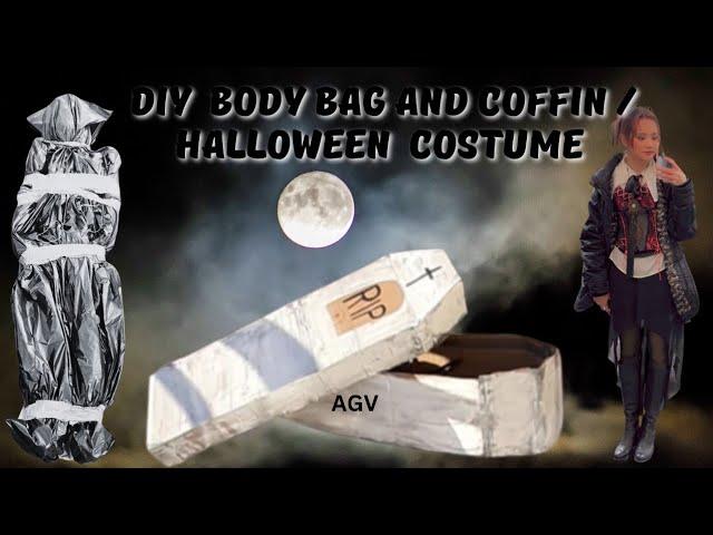 DIY HALLOWEEN BODY in Bag AND COFFIN DECORATION  FROM RECYCLED MATERIALS #creepy #spooky #howtomake