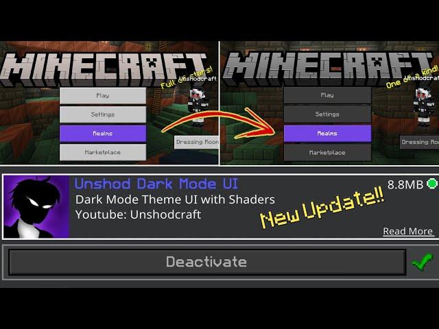 UNSHOD DARK MODE UI | MCBE 1.21+