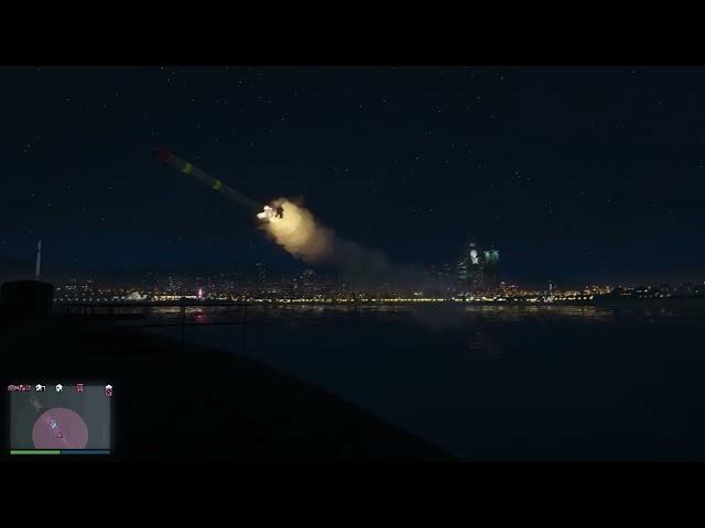 Пуск ракеты из "Косатки" в ГТА 5. Rocket launch from the "Kosatka" in GTA 5.