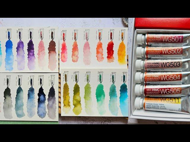 NEW Holbein Granulating Watercolor Swatches