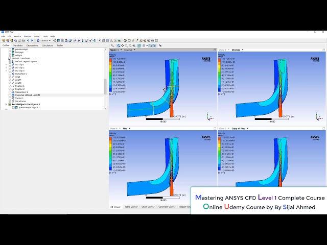 Mesh Independence Study in Fluent and CFD Post for Mixing Elbow ANSYS CFD Tutorial