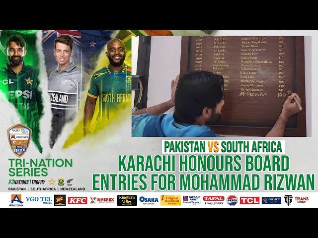 National Bank Stadium Karachi honours board entries for Mohammad Rizwan | PCB