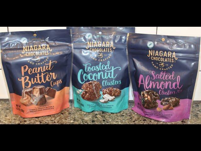 Niagara Chocolates: Peanut Butter Cups, Toasted Coconut Clusters & Salted Almond Clusters Review