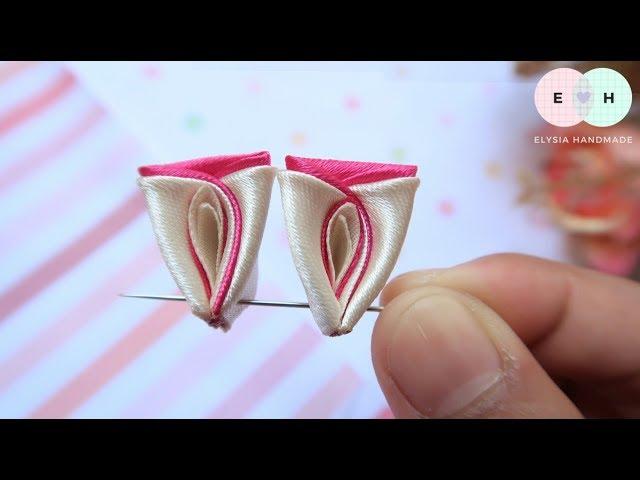 Amazing Kanzashi Flower - Hand Embroidery Works - Ribbon Tricks & Easy Making Tutorial #23