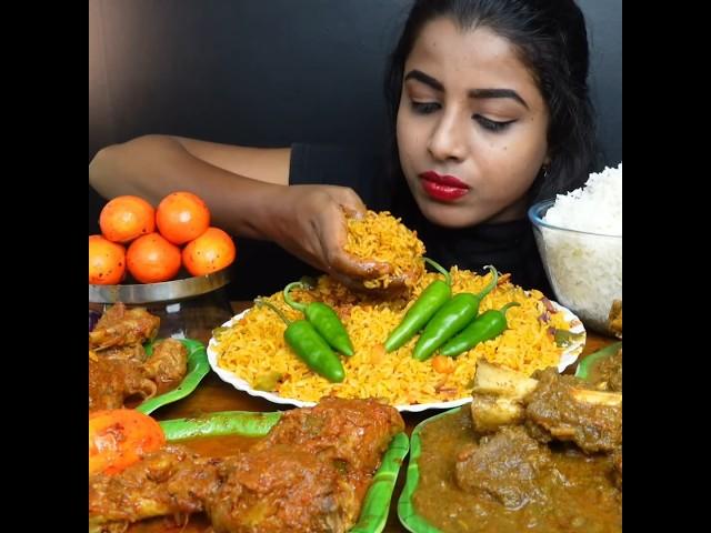 ASMR: EATING SPICY EGG CURRY VEG BRIYANI || #shorts #mukbangn#asmreating #mukbangasmr #asmr