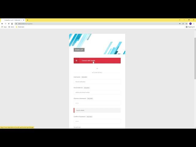 Accesare si complectare formular inregistrare Videochatul.ro