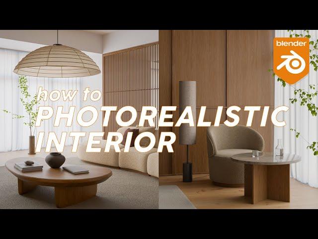 How to Create a Photorealistic Interior in Blender - Japandi Design