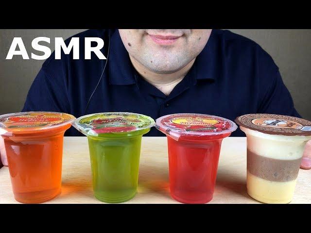 ASMR JELLY EATING (Strawberry, Chocolate, Apple and Peach) Mukbang *NO TALKING*