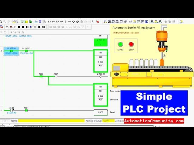 Simple PLC Project - PLC Example with Ladder Diagram