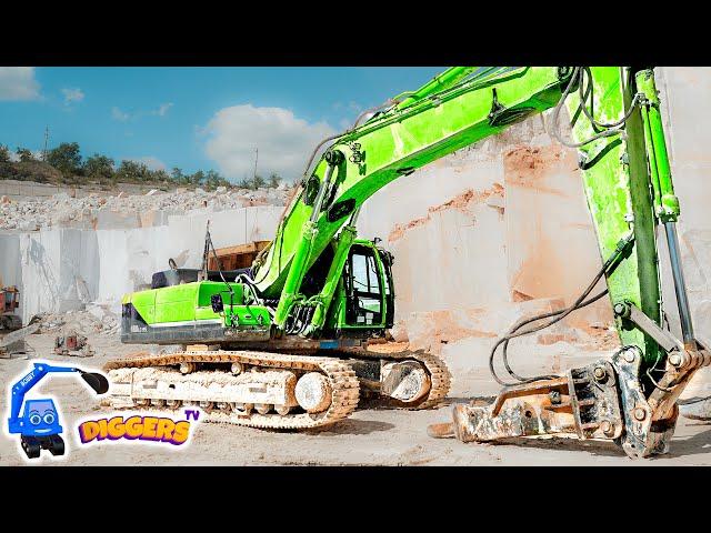 1 Hour Diggers For Kids  HUGE Caterpillar Excavators, Doosan Trucks & More | Diggers For Children
