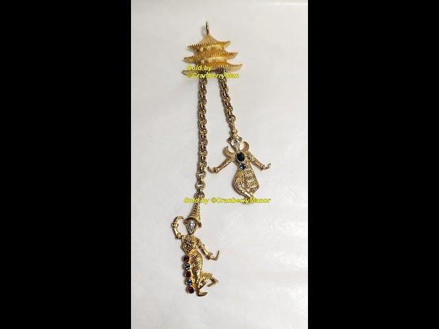 Kenneth J Lane KJL Brooch Pendant Pagoda Dancer QVC Pin Necklace Vintage Designer Jewelry Gift