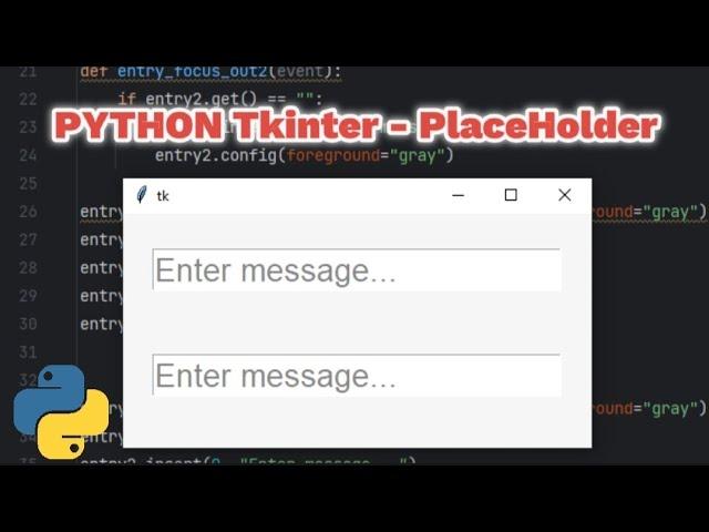 PYTHON Tkinter - Entry Placeholder