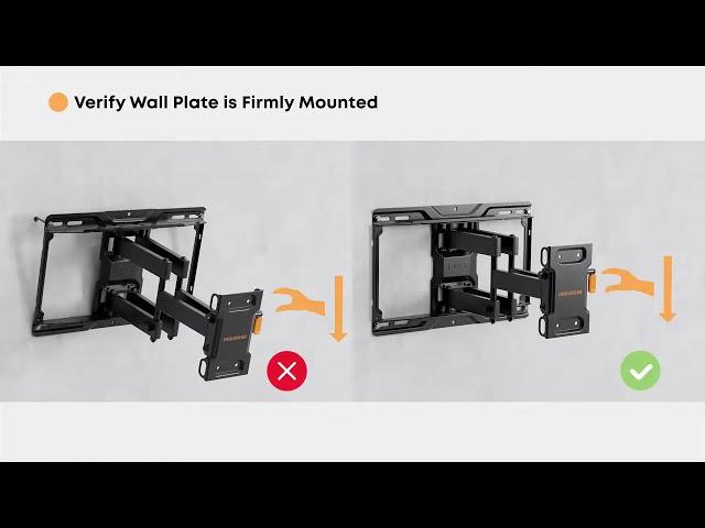 Perlegear UL Listed Full Motion TV Wall Mount for Most 42–84-inch Flat Curved TVs up to 132