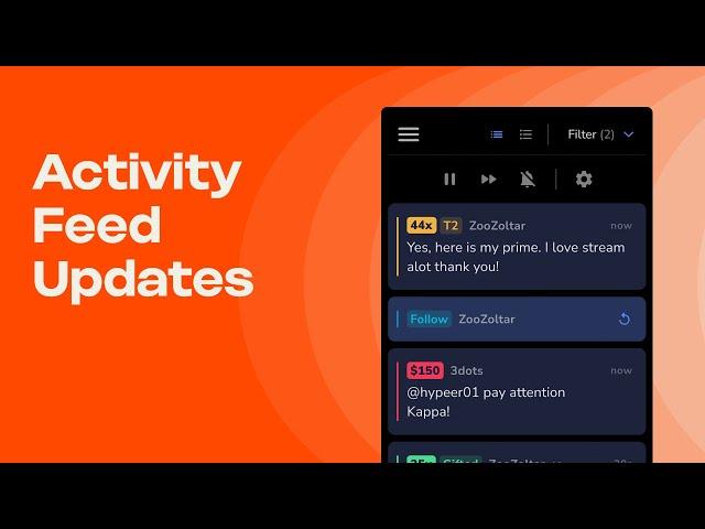 ACTIVITY FEED UPDATES!