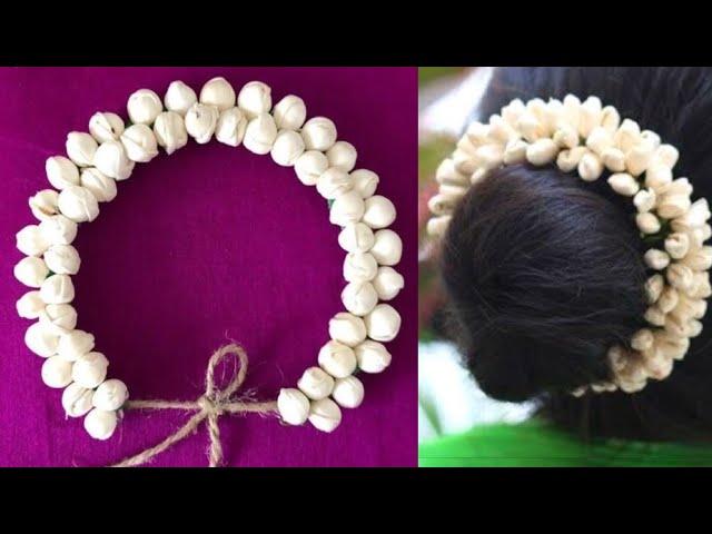 How To Make Artificial Flowers / tissue paper craft / Jasmine flower garland