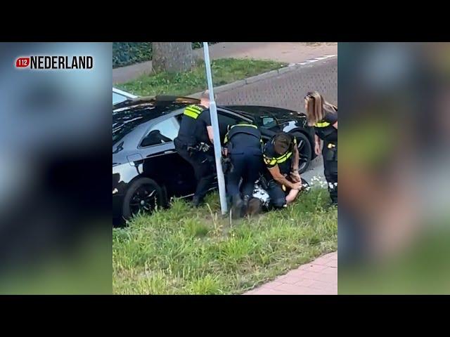 Arrestatie na achtervolging, politiewagen vliegt in brand