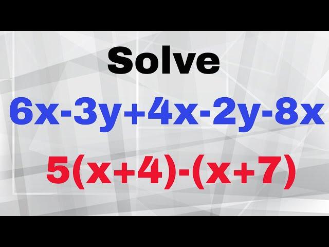 Simplify Expressions  Basic Problems